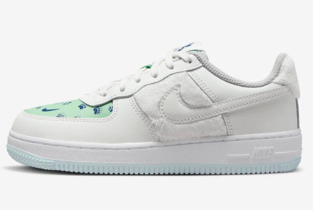 Nike Air Force 1 Low 'Bear Tracks' White/Green-Blue Shoes FJ2890-100 | Authentic and Trendy Sneakers