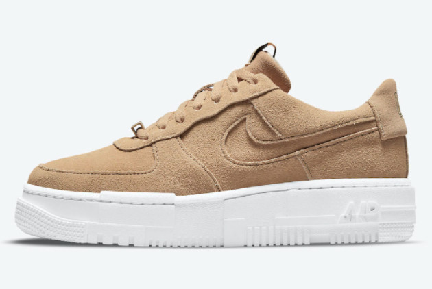 Nike Air Force 1 Pixel Tan Suede Hemp/White DQ5570-200 - Stylish and Comfortable Women's Sneakers
