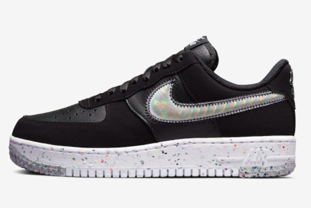 Nike AF1 Crater Black Colorful Swooshes DH0927-001: Stylish & Sustainable Footwear