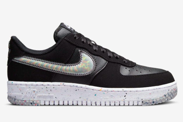 Nike AF1 Crater Black Colorful Swooshes DH0927-001: Stylish & Sustainable Footwear