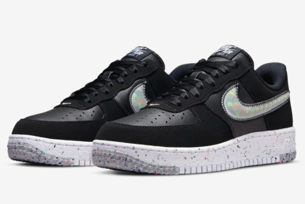 Nike AF1 Crater Black Colorful Swooshes DH0927-001: Stylish & Sustainable Footwear