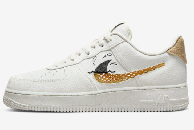 Nike Air Force 1 'Sun Club' White/Gold-Black DM0117-100: Stylish and Iconic Sneakers