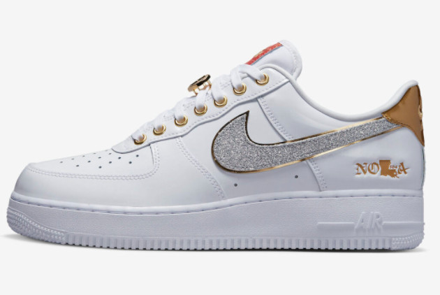 Nike Air Force 1 Low 'NOLA' White/Multi-Color-Metallic Gold-University Red - Shop Now!