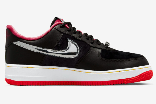 Nike Air Force 1 Low 'H-Town' Black/Multi-Color-University Red-Tour Yellow-Metallic Silver DZ5427-001 - Stylish Sneakers for Urban Fashion