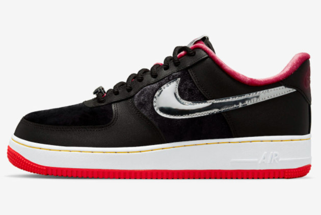 Nike Air Force 1 Low 'H-Town' Black/Multi-Color-University Red-Tour Yellow-Metallic Silver DZ5427-001 - Stylish Sneakers for Urban Fashion