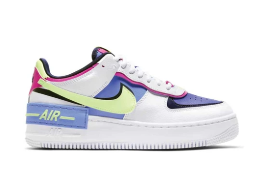 Nike Air Force 1 Shadow White/Barely Volt-Sapphire-Fire Pink CJ1641-100 - Stylish and Versatile Sneakers