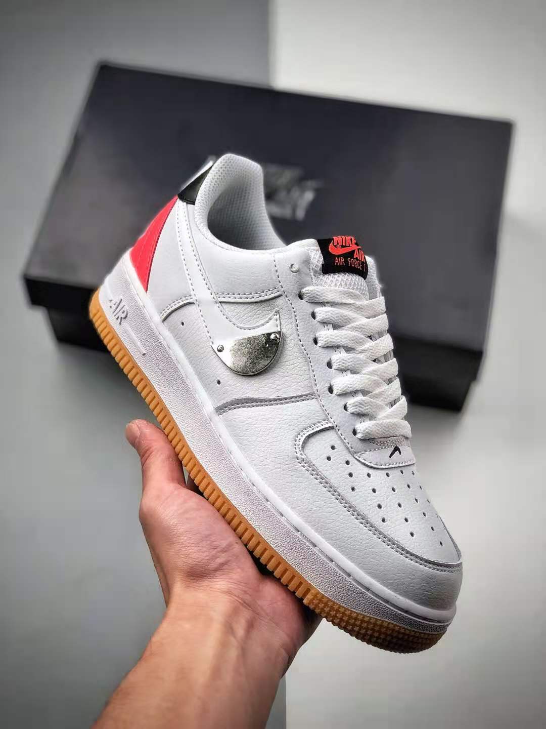 Nike NBA x Nike Air Force 1 '07 LV8 'White Bright Crimson' CT2298-101 - Premium NBA Collaboration with Striking White and Red Colors
