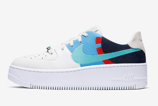 Nike WMNS Air Force 1 Sage Low White/Light Blue-Navy Blue BV1976-002 - Stylish and Versatile Women's Sneakers