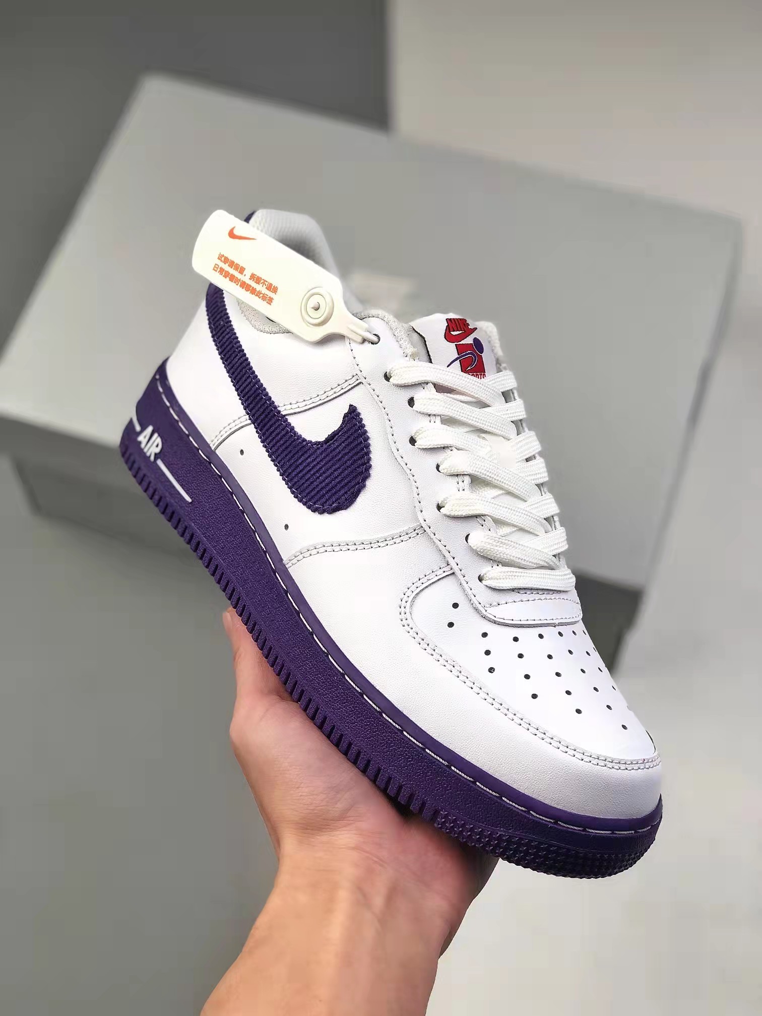 Nike Air Force 1 '07 LV8 EMB 'White Court Purple' DB0264-100 - Limited Edition Sneakers.