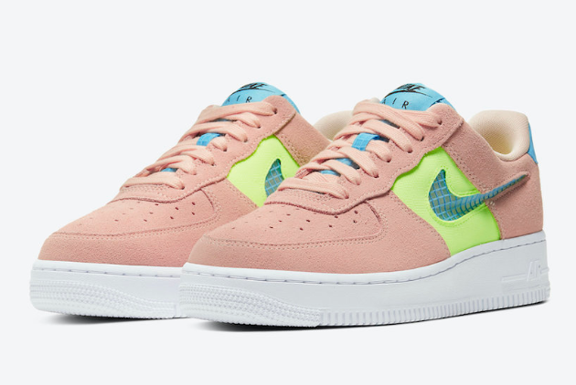WMNS Nike Air Force 1 SE Washed Coral/Oracle Aqua-Ghost Green CJ1647-600 – Trendy and Stylish Women's Sneakers