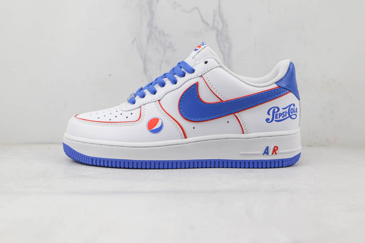 Nike Air Force 1 07 Low Pepsi: Classic Style in White, Dark Blue & Red