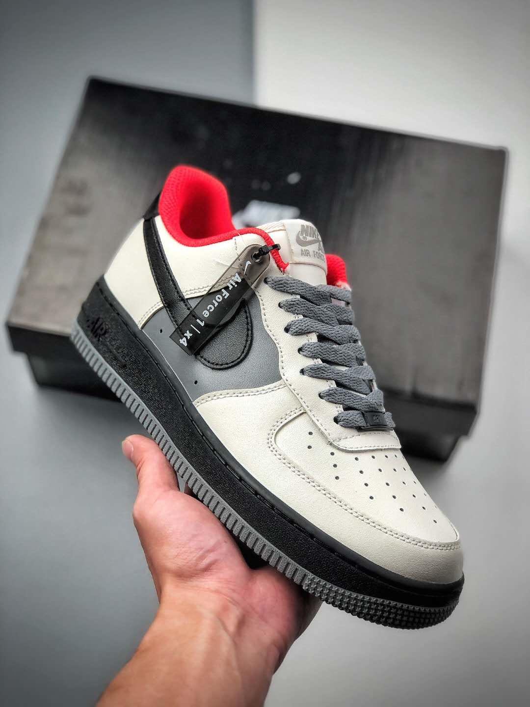 Nike Air Force 1 Low Beige Grey Black Red AQ4134-408 - Stylish and Versatile Footwear