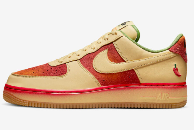 Nike Air Force 1 Low 'Chili Pepper' Lemon Wash/University Red DZ4493-700 - Stylish and Bold Footwear