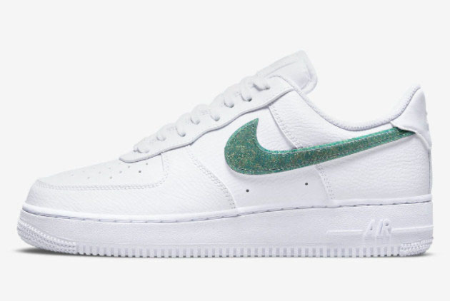 Nike Air Force 1 Low 'Glitter Swoosh' White/Green DH4407-100 - Shop Now!