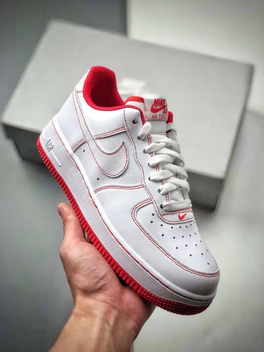 Nike Air Force 1 '07 'Contrast Stitch - White University Red' CV1724-100 | Limited Edition