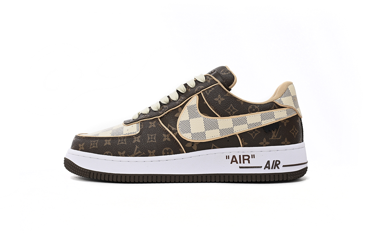 Louis Vuitton x Nike Air Force 1 07 Low Damier Azur Brown LV Monogram - Limited Edition Sneakers