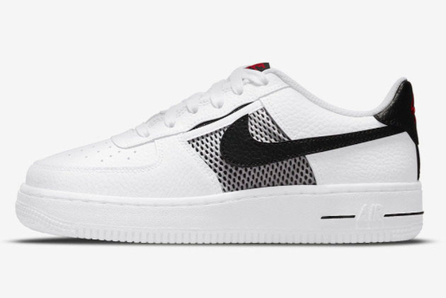Nike Air Force 1 Low GS 'Mesh Pocket' White Black Red DH9596-100 - Stylish and Functional Footwear