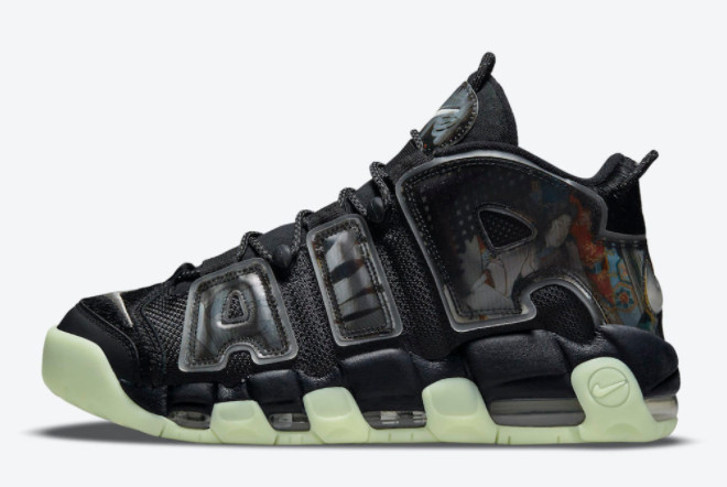 Nike Air More Uptempo 'Utagawa Kuniyoshi' Off Noir/Sail-Pure Platinum-Black - Stylish Sneakers