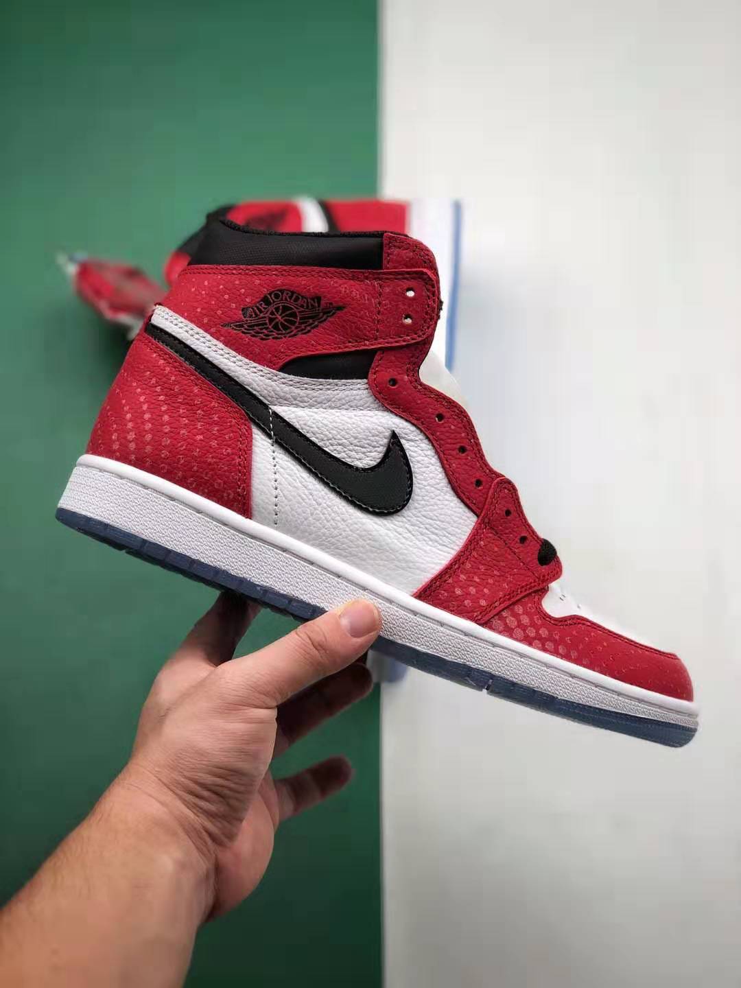 Air Jordan 1 Retro High OG 'Origin Story' 555088-602 - Limited Edition Spidey Sneakers